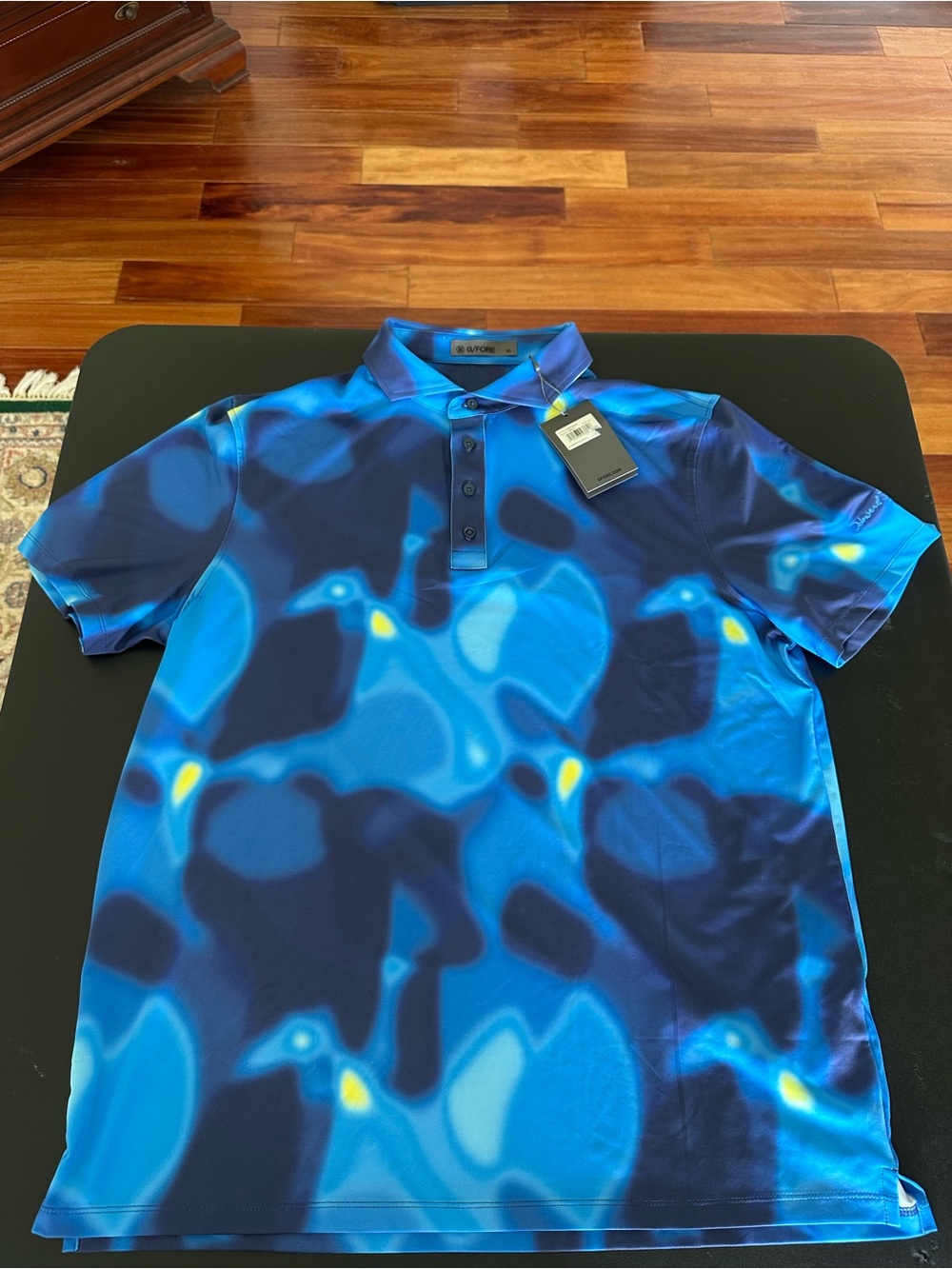 G/Fore Golf Blue Abstract Print Polo Shirt - Blue Men’s XL